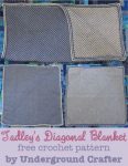 Tadley's Diagonal Blanket, free double-ended crochet pattern by Underground Crafter