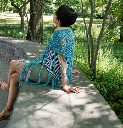 A Little Bit of Bling Shawl, free crochet pattern by Underground Crafter
