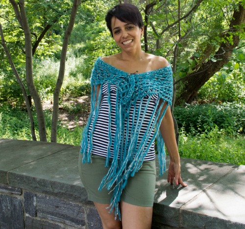 A Little Bit of Bling Shawl, free crochet pattern by Underground Crafter