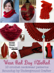 Wear Red Day, 10 (mostly free) crochet neckwear patterns - roundup by Underground Crafter