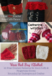Wear Red Day Roundup, 10 free crochet patterns for boot cuffs and fingerless gloves by Underground Crafter