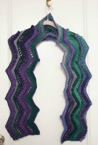 Rippling Peacock Scarf, free crochet pattern by Underground Crafter