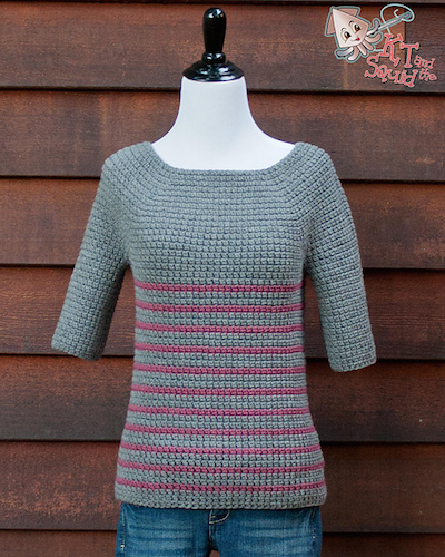 Kayla Sweater, crochet pattern by KT and the Squid.