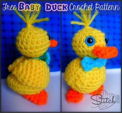 Baby Duck, free crochet pattern by Corina Gray.