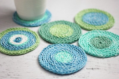 Chain Stitch Coasters, free crochet pattern by Sarah Zimmerman.