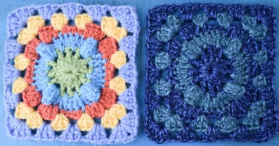 Circle with Popcorn Granny Square, free 6" # crochet square pattern by @ucrafter