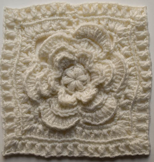 Mayapple Flower 6" Square, free #crochet pattern by Marie Segares @ucrafter