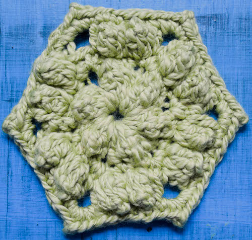 Popcorn Hexagon, free #crochet pattern by @ucrafter in @galleryarns Inca Eco