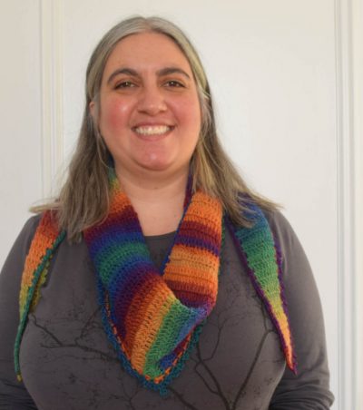 Rainbow After the Storm Shawlette, free #crochet pattern by Marie Segares/Underground Crafter in Bonita Yarns Kaleidoscopic.