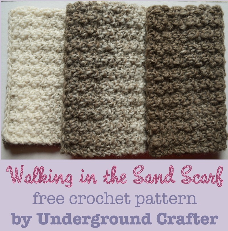 Crochet Pattern Walking In The Sand Scarf Underground Crafter