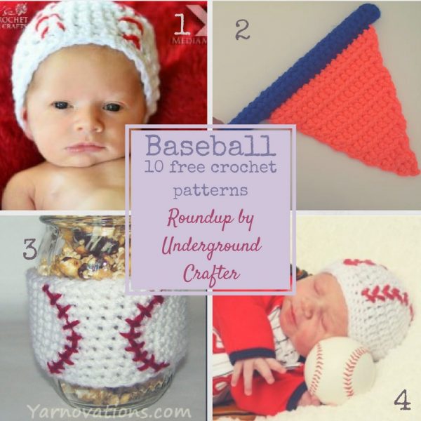 Roundup: 10 free baseball-themed crochet patterns, curated by Underground Crafter