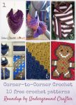 Roundup: 10 free corner-to-corner crochet patterns, curated by Underground Crafter | Corner-to-corner crochet, also known as c2c and the diagonal box stitch, is a fun way of crocheting projects. Check out these 10 free crochet patterns to get started or to find your next c2c project.
