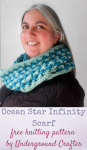 Free knitting pattern: Ocean Star Infinity Scarf in Patons Classic Wool Roving by Underground Crafter | Bulky yarn and an easy, openwork star stitch combine to form a great last-minute gift or quick project for when cold weather strikes!