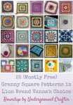 Roundup: 25 (mostly free) crochet granny square patterns in Lion Brand Vanna's Choice yarn | Find your next project in this collection of colorful granny squares by top designers and bloggers.