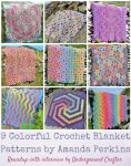 9 Colorful Crochet Blanket Patterns by Amanda Perkins - Interview with roundup by Underground Crafter