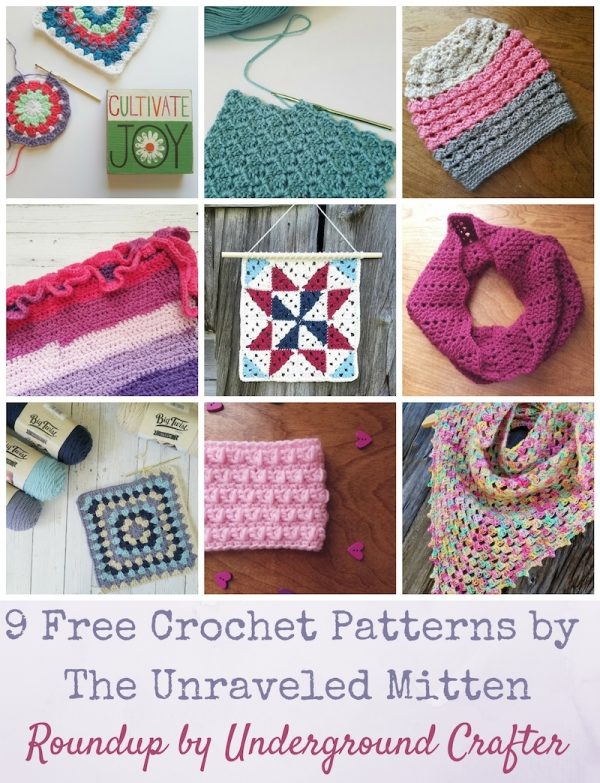 Roundup: 9 free crochet patterns by The Unraveled Mitten via Underground Crafter