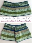 Free crochet pattern: Perpendicular Stripes Cowl in Lorna's Laces Shepherd Sock yarn by Underground Crafter | Simple stitches highlight stunning yarn colors in this feminine, buttoned cowl. This is a great pattern for using up sock yarn scraps!