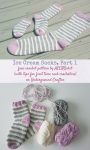 Two photos of striped crochet socks | Woman holding many crochet hooks in front of her face | Free crochet pattern: Ice Cream Socks, Part 1 by ACCROchet (with tips for first-time sock crocheters) on Underground Crafter