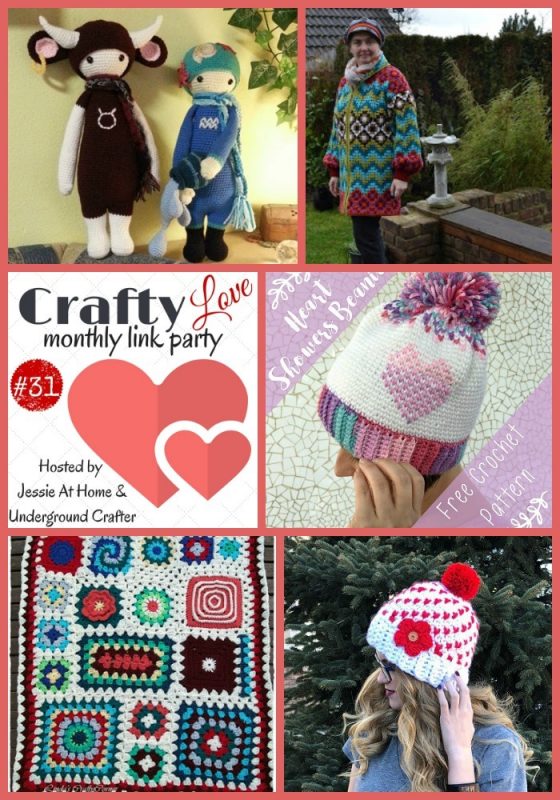 Collage of crochet designs | Crafty Love Link Party 31 (March, 2018) with Jessie At Home and Underground Crafter