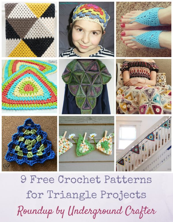 9 Free Crochet Patterns for Triangle Projects via Underground Crafter