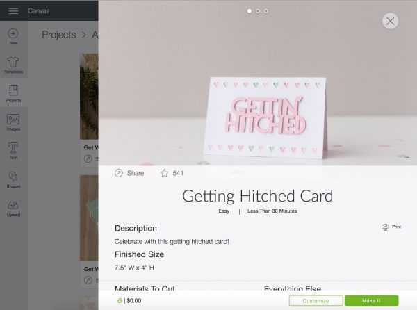 How To Make Picture Perfect Cards (and Other Folds) with the Cricut Maker Scoring Wheel by Underground Crafter - Gettin' Hitched project in Design Space