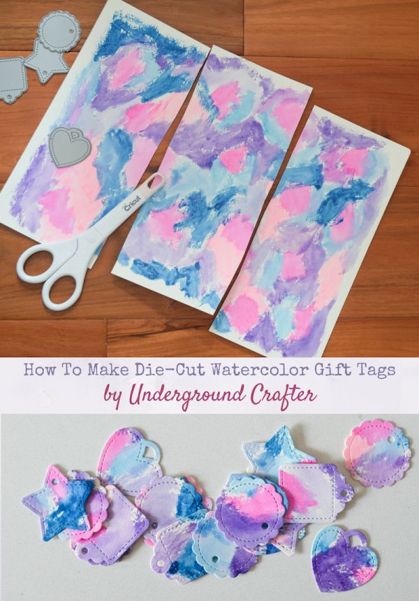 How To Make Die-Cut Watercolor Gift Tags by Underground Crafter