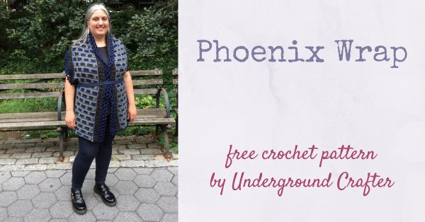 Phoenix Wrap, free crochet pattern in Lion Brand Jeans by Underground Crafter