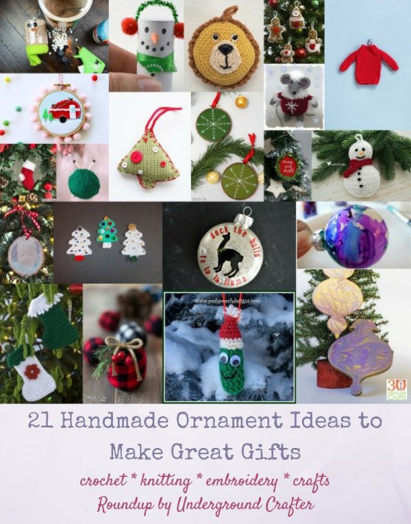 21 Handmade Ornament Ideas to Make Great Gifts via Underground Crafter