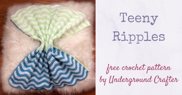 Free crochet pattern: Teeny Ripples preemie/stroller blanket in Lion Brand Feels Like Butta yarn by Underground Crafter
