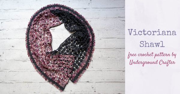 Free crochet pattern: Victoriana Shawl in Murky Depths Dyeworks Deep Sock by Underground Crafter 