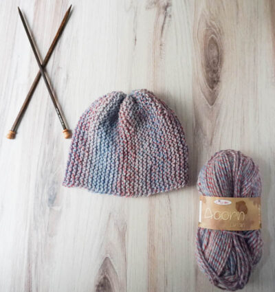 Knit Flat Hat Pattern: Beginner Garter Stitch Beanie in 10 Sizes ...