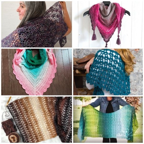 10 Free Lacy Shawl Patterns for Fall via Underground Crafter crochet collage