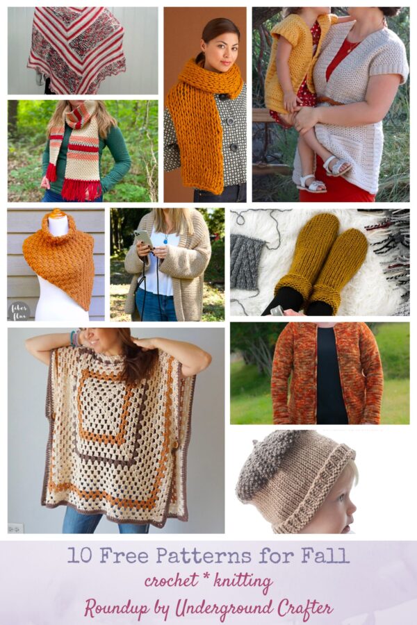 10 Free Patterns for Fall via Underground Crafter