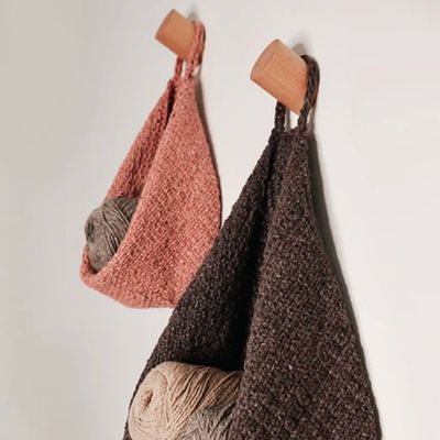 Knit Slouchy Hanging Baskets by Two of Wands