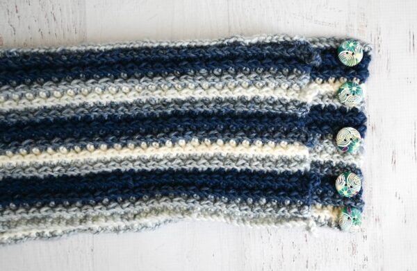 Yellow & Navy Chevron Infinity Scarf - Super Soft Jersey Acrylic Fashion Accessory