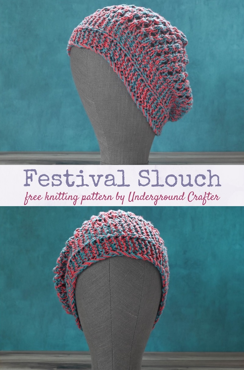 Festival Knit Slouch Hat Pattern - Underground Crafter